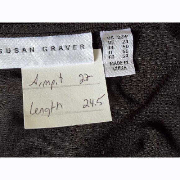 Susan Graver Liquid Knit Sleeveless Top Sz 20W Black Minimalist Neutral Classic - Picture 2 of 7
